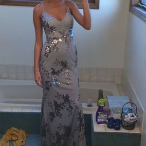 silver dress
